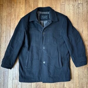 Marc New York Andrew Marc Black cashmere Wool‎ Blend Overcoat XL Warm Winter